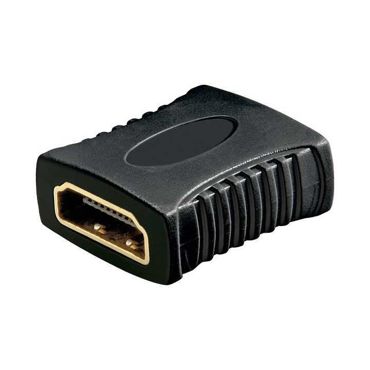Adaptor HDMI mama-mama contacte aurite negru