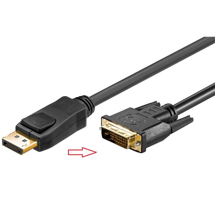 Cablu DisplayPort - DVI-D 24+1 FULL HD 1080p 1.8m contacte aurite negru
