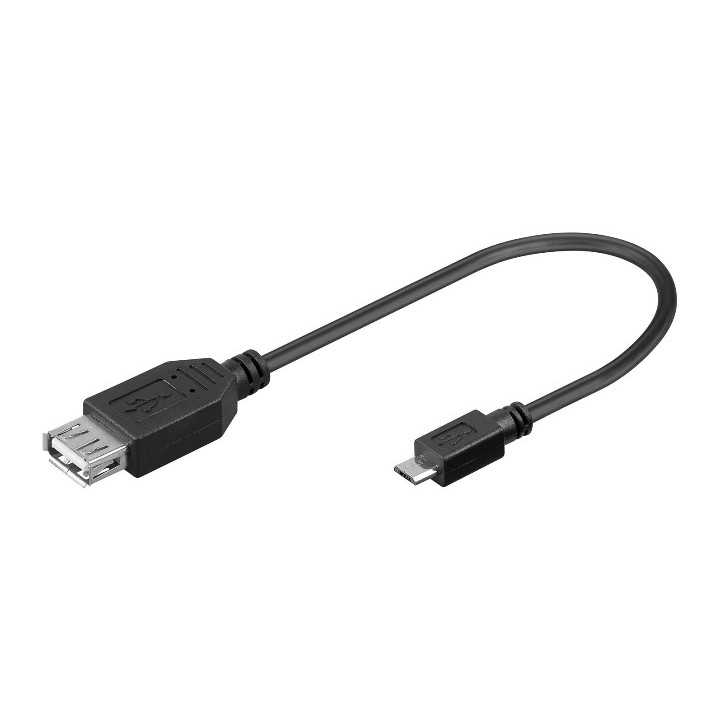 Cablu USB - micro USB 2.0 OTG 0.2m negru