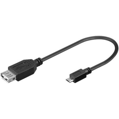 Cablu USB - micro USB 2.0 OTG 0.2m negru