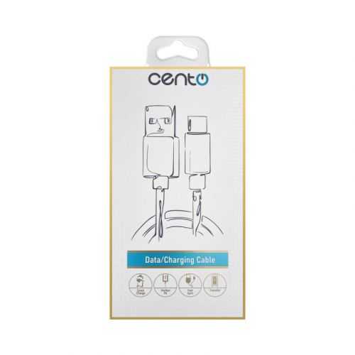Cablu USB Type C - USB 1m 3A silicon alb CENTO C101