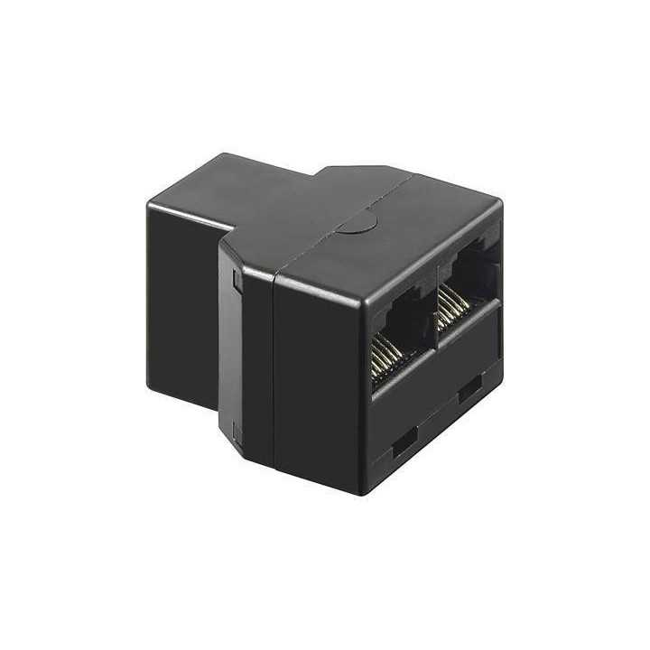 Adaptor 8p8c ISDN RJ45 mama la 2x RJ45 mama negru Goobay