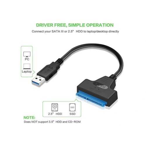 Cablu adaptor convertor USB 3.0 - SATA 22 pini pentru HDD si SSD