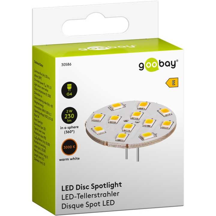 Bec LED G4 123° 2W 12V alb cald 3000K 230lm Goobay 30586
