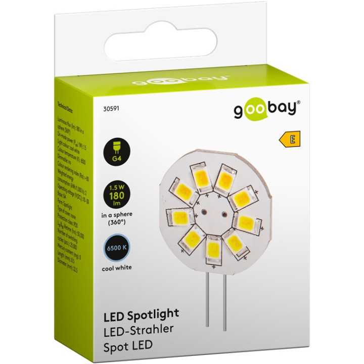 Bec LED G4 1.5W 12V alb rece 6500K 160lm Goobay 30591