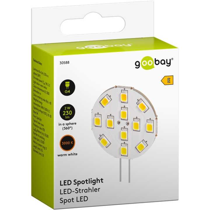 Bec LED G4 2W 12V alb cald 3000K 230lm Goobay 30588