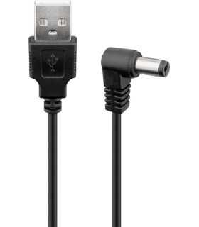 Cablu USB - DC 5.5 x 2.5 mm 90 grade 0.5m negru Goobay 55154