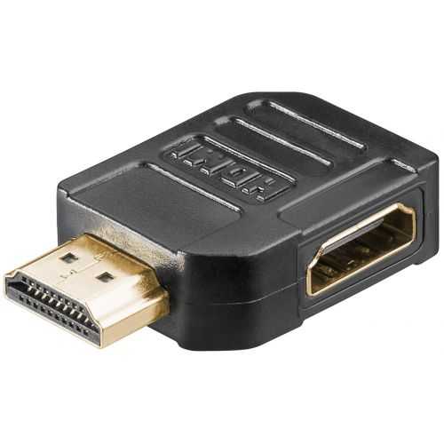Adaptor HDMI mama-tata la 270 grade 4K Ultra HD 2160p 60Hz placat cu aur negru Goobay 51725