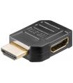 Adaptor HDMI mama-tata la 90 grade 4K Ultra HD 2160p 60Hz placat cu aur negru Goobay 51724