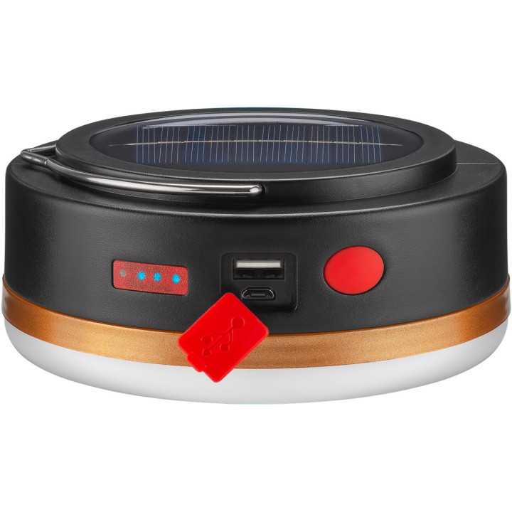 Lampa solara de camping cu LED acumulator 18650 si telecomanda IR Goobay 60344