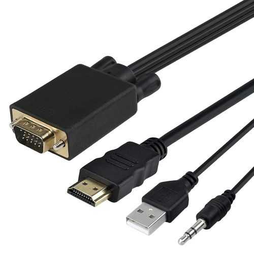 Cablu adaptor convertor VGA tata + audio JACK 3.5 mm - HDMI 1.5m