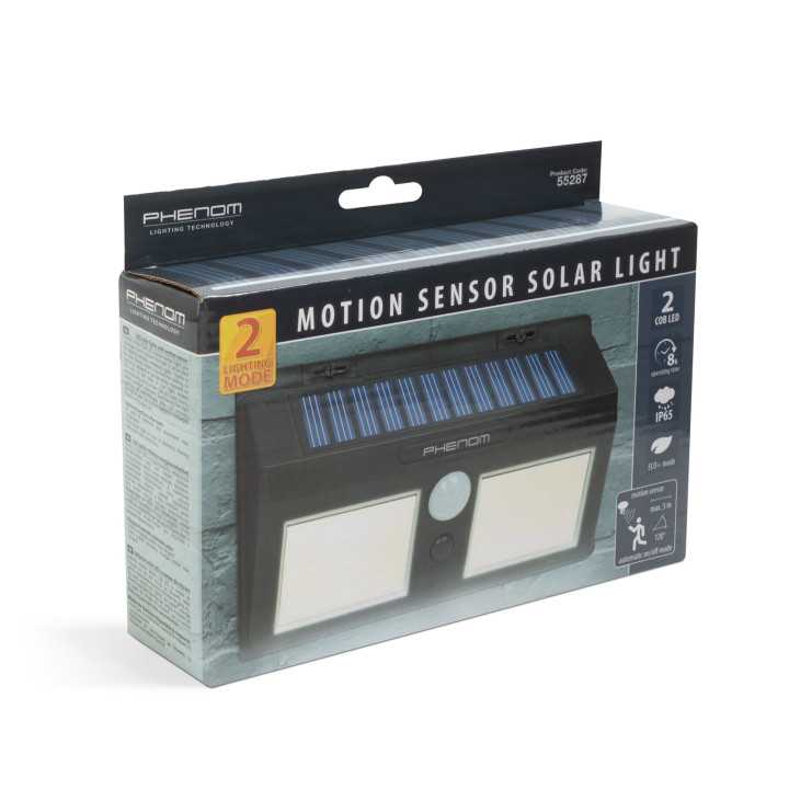 Reflector solar cu senzor de miscare perete 5W 300lm COB LED IP65 Phenom Lighting 55287