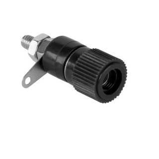 Mufa banana 4mm mama din plastic negru 12mm montabila panou