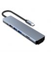 Cablu adaptor USB TYPE C - HDMI 4K/2K + 2x USB3.0 + USB TYPE C 100W + RJ45 LAN RETEA + CardRW SD + MicroSD