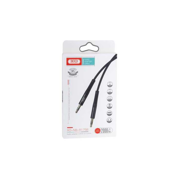Cablu audio stereo SLIM 2m Jack 3.5 mm - Jack 3.5 mm negru XO-NB-R175B