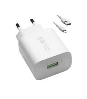 Incarcator retea CENTO P101 cu cablu 1m iPhone Lihttning alb 1x USB QC 3A 18W