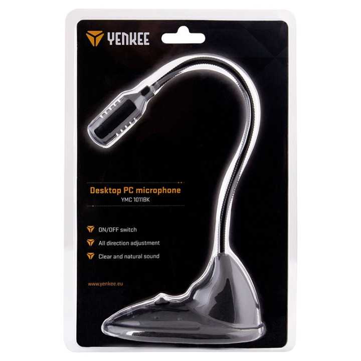 Microfon flexibil PC Jack 3.5 mm comutator ON/OFF YENKEE YMC1011BK