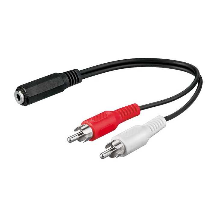 Cablu adaptor audio stereo Jack 3.5 mm mama la 2x RCA tata 20cm