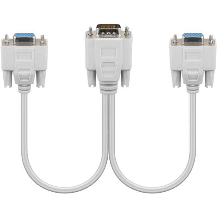 Splitter VGA 15 pini tata la 2x VGA mama 15 pini crem