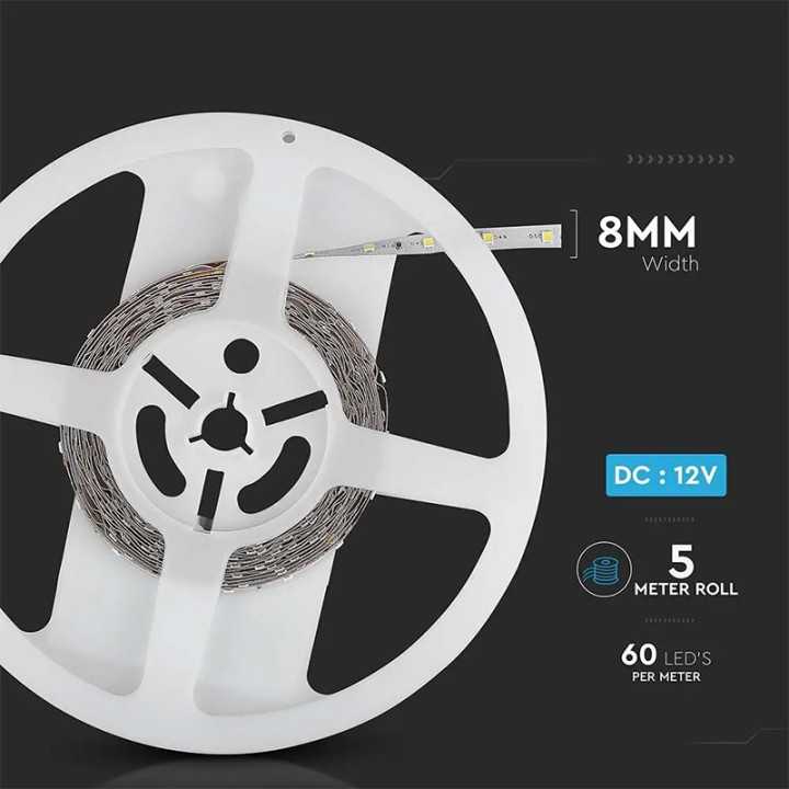 Banda LED SMD3528 60LED/m albastru 4.2W/m 420lm IP20 5M V-TAC SKU-212013