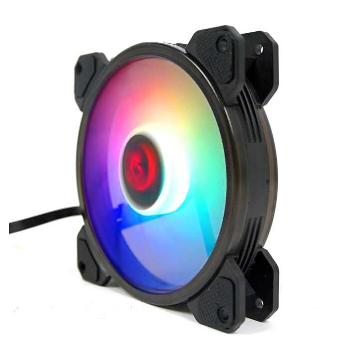 Set 3 ventilatoare Redragon F009 120mm iluminare aRGB + telecomanda si hub GC-F009
