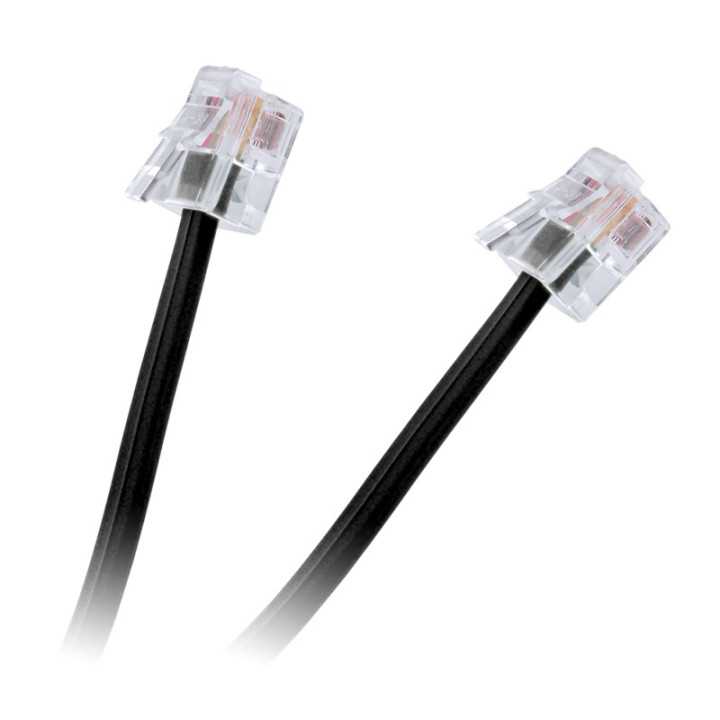 Cablu telefon extensie negru 20m RJ11 tata-tata