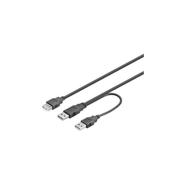 Cablu 2x USB A tata la USB A mama 30cm Goobay