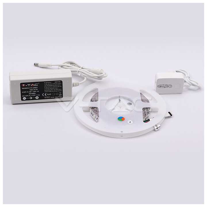 Kit banda LED SMART Google Home & Alexa SMD5050 RGB 60LED/m 10W/m 1000lm/m IP20 5m V-TAC