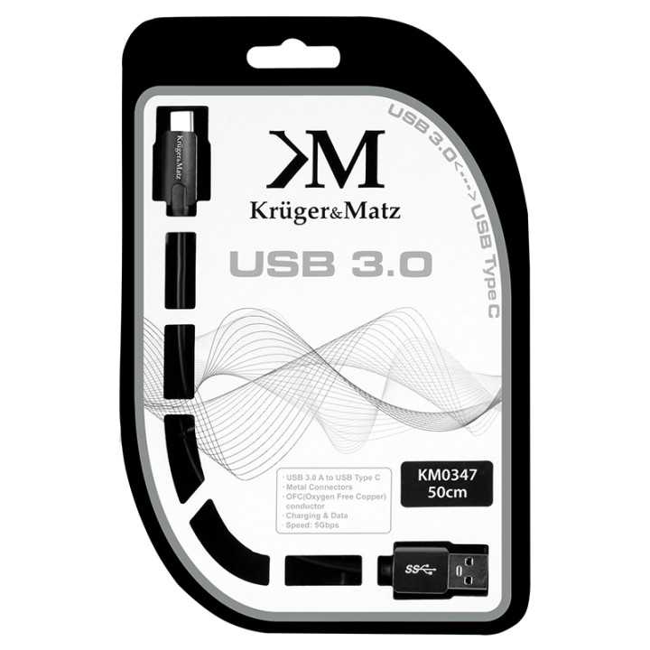 Cablu USB 3.0 cu USB Type C 0.5m Profesional Kruger&Matz
