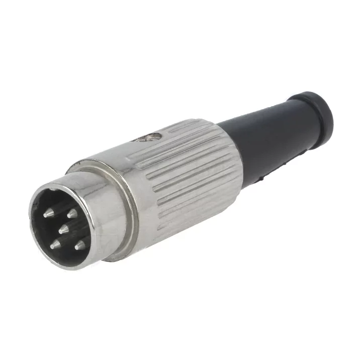 Mufa DIN tata 5 pini drept pe cablu cu lipire 34V DELTRON 610-0520