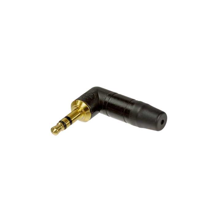Mufa Jack 3.5 mm tata 90 grade stereo cu manson protectie NEUTRIK NTP3RC-B