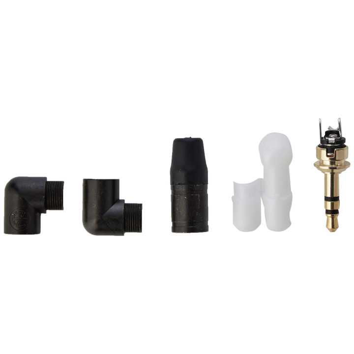 Mufa Jack 3.5 mm tata 90 grade stereo cu manson protectie NEUTRIK NTP3RC-B