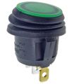 Intrerupator ROCKER SPST 2 pozitii OFF-ON cu retinere 10A/250VAC verde IP65 lampa cu neon ermetic SCI R13-112B8W-02-BGNN-0A-N2