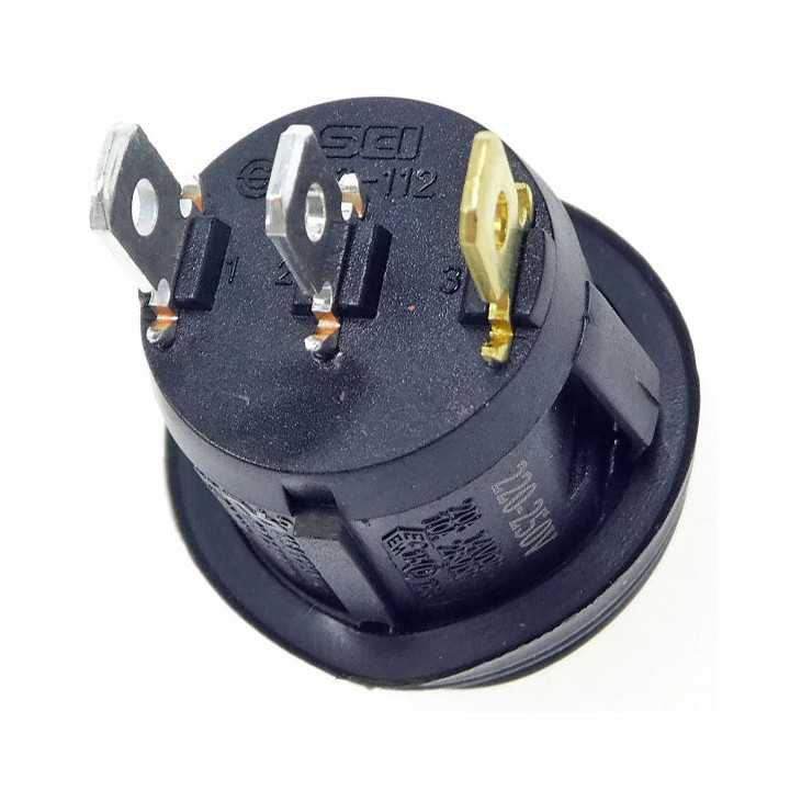 Intrerupator ROCKER SPST 2 pozitii OFF-ON cu retinere 10A/250VAC verde IP65 lampa cu neon SCI R13-112B8W-02-BGNN-0A-N2