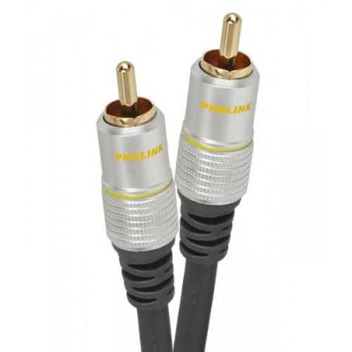 Cablu RCA mufa tata x1 din ambele parti 0.5m aurit negru PROLINK TCV3010-0.5