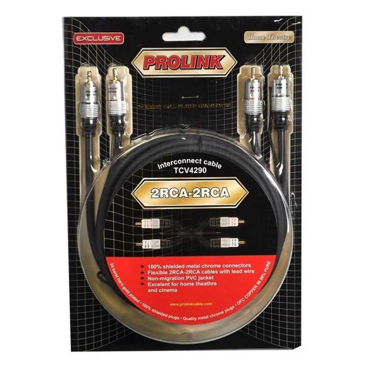 Cablu RCA mufa tata x2 din ambele parti 1.2m negru PROLINK TCV4270-1.2