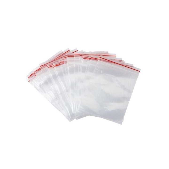 Pungi 100buc cu fermoar Lung 150mm Lat 140mm Gros 40um polietilena PLAST PL.TOR140X150