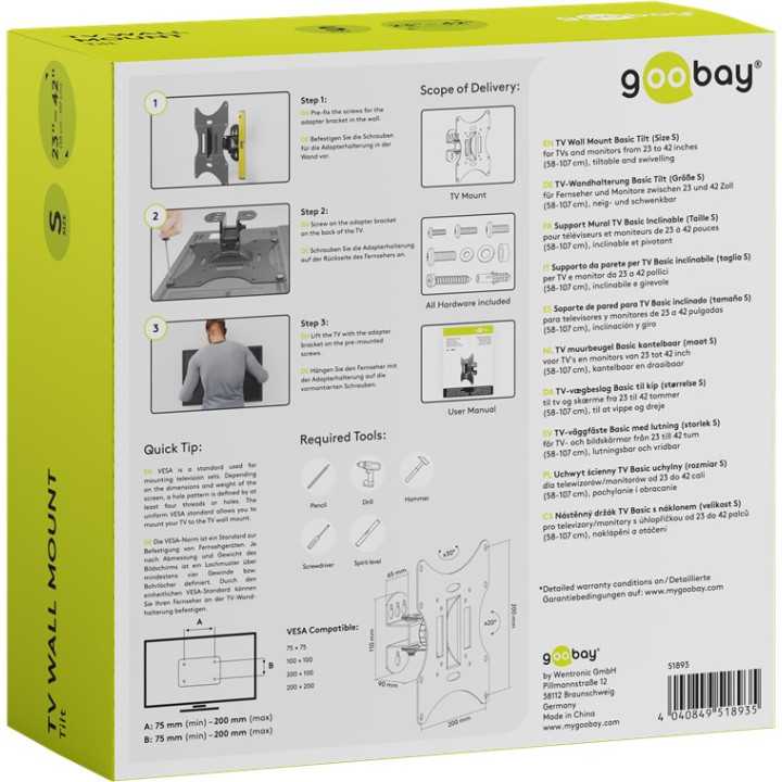 Suport Goobay TV LCD LED 58-107cm 42 inch maxim