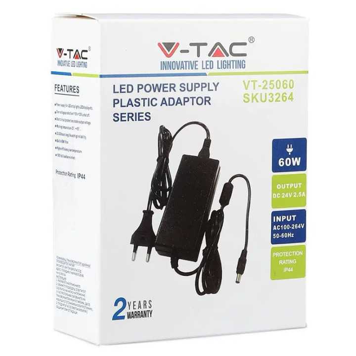 Sursa alimentare SMPS SLIM 24V 2.5A 60W V-TAC SKU-3264