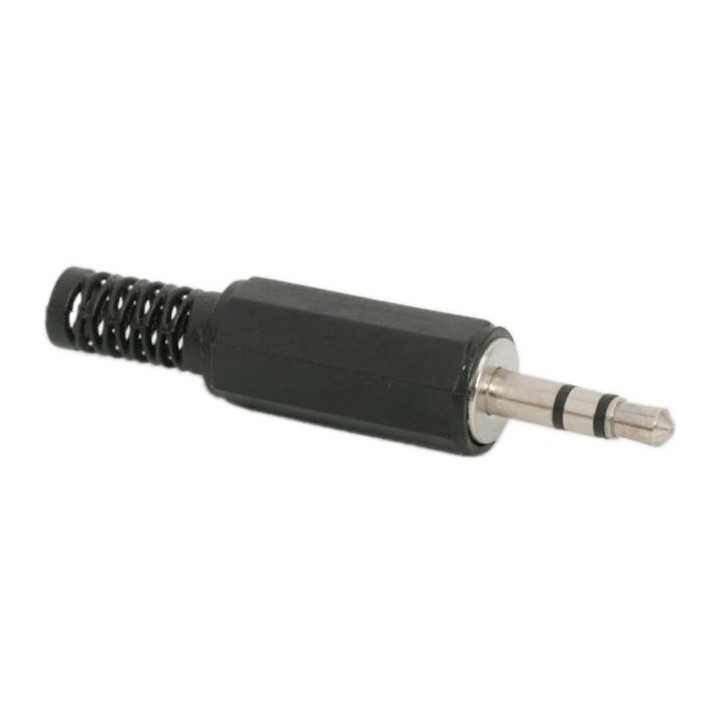 Mufa Jack 3.5 mm stereo tata cu protectie cablu din plastic Goobay