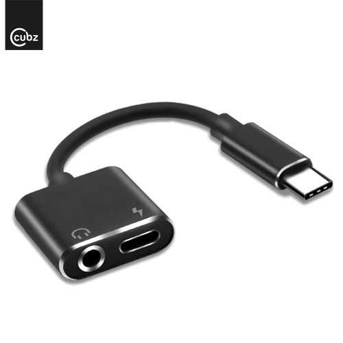 Cablu adaptor USB Type C tata - Jack 3.5 mm mama STEREO si USB Type C mama 7cm Well