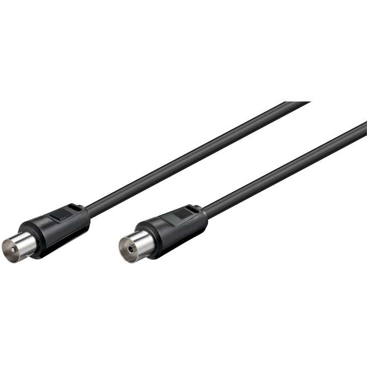 Cablu COAXIAL TV antena 70DB Dublu ecranat 1.5m negru 11720 Goobay