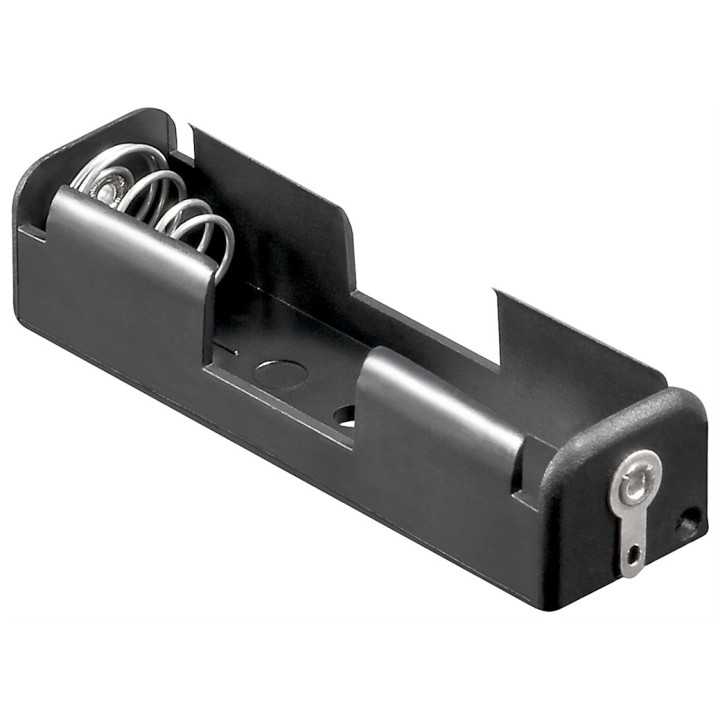 Suport baterie 1x AA R6 cu lamela pentru lipire negru 11489 Goobay