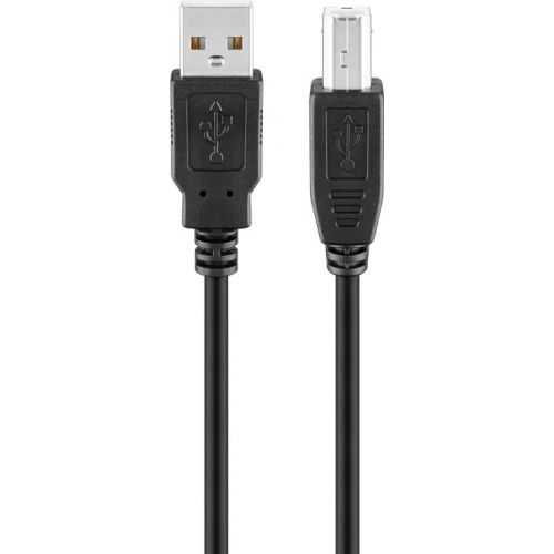 Cablu USB 2.0 HI-SPEED tata tip A - USB 2.0 tata tip B 1m pentru imprimanta 0,48 Gbit/s cupru negru 96185 Goobay