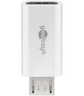 Adaptor Micro USB tata - USB TYPE C mama OTG Hi-Speed pentru conectarea cablurilor de incarcare/date alb 55550 Goobay