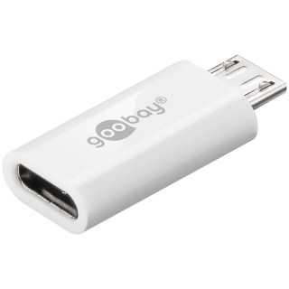 Adaptor Micro USB tata - USB TYPE C mama OTG Hi-Speed pentru conectarea cablurilor de incarcare/date alb 55550 Goobay