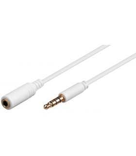 Cablu prelungitor 5m AUX casti 4-pin JACK 3.5 mm STEREO aurit mama-tata AWG28 cupru alb 62364 Goobay