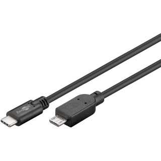 Cablu USB 2.0 type C la Micro USB 2.0 0.6m cupru 0.48Gbit/s negru 67992 Goobay