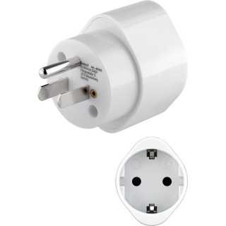 Adaptor Schuko Type F CEE 7/3 3250W 15A mama la tata SUA JAPONIA Type B NEMA 5-15 3-pin alb 45355 Goobay