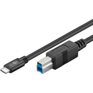 Cablu USB 3.0 type C tata la USB B 3.0 1m 5Gbit/s negru 67986 Goobay